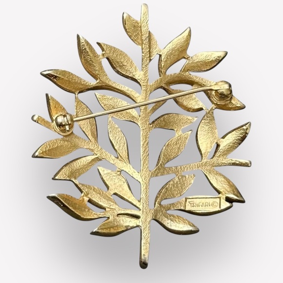 Vintage Alfred Philippe Crown Trifari Brooch Autumn Tree Of Life - Picture 2 of 4
